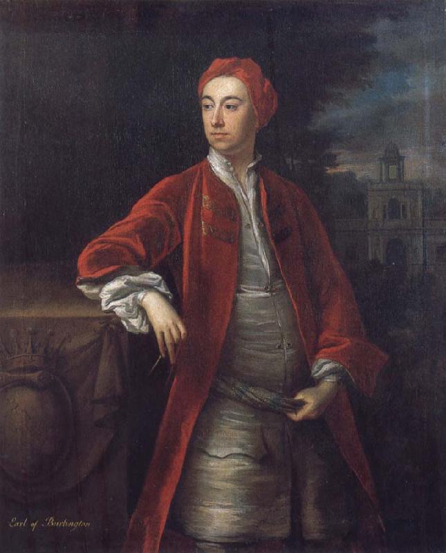 Jonathan Richardson Richard Boyle 3rd Earl of Burlington,with the Bagnio at Chiswick House,Middlesex Germany oil painting art